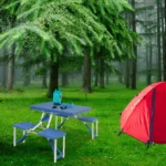🔥Clearance Price $5.69🔥Foldable Picnic Table Suitcase w/4 Seats Umbrella Hole Chairs Set - Image 2
