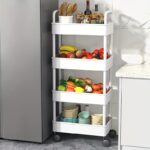 1pc Small Stroller Rack. Kitchen Floor Storage Rack. Living Room Bedroom Bedside Multi-layer Storage Rack With Wheels. Snack Car - Image 12