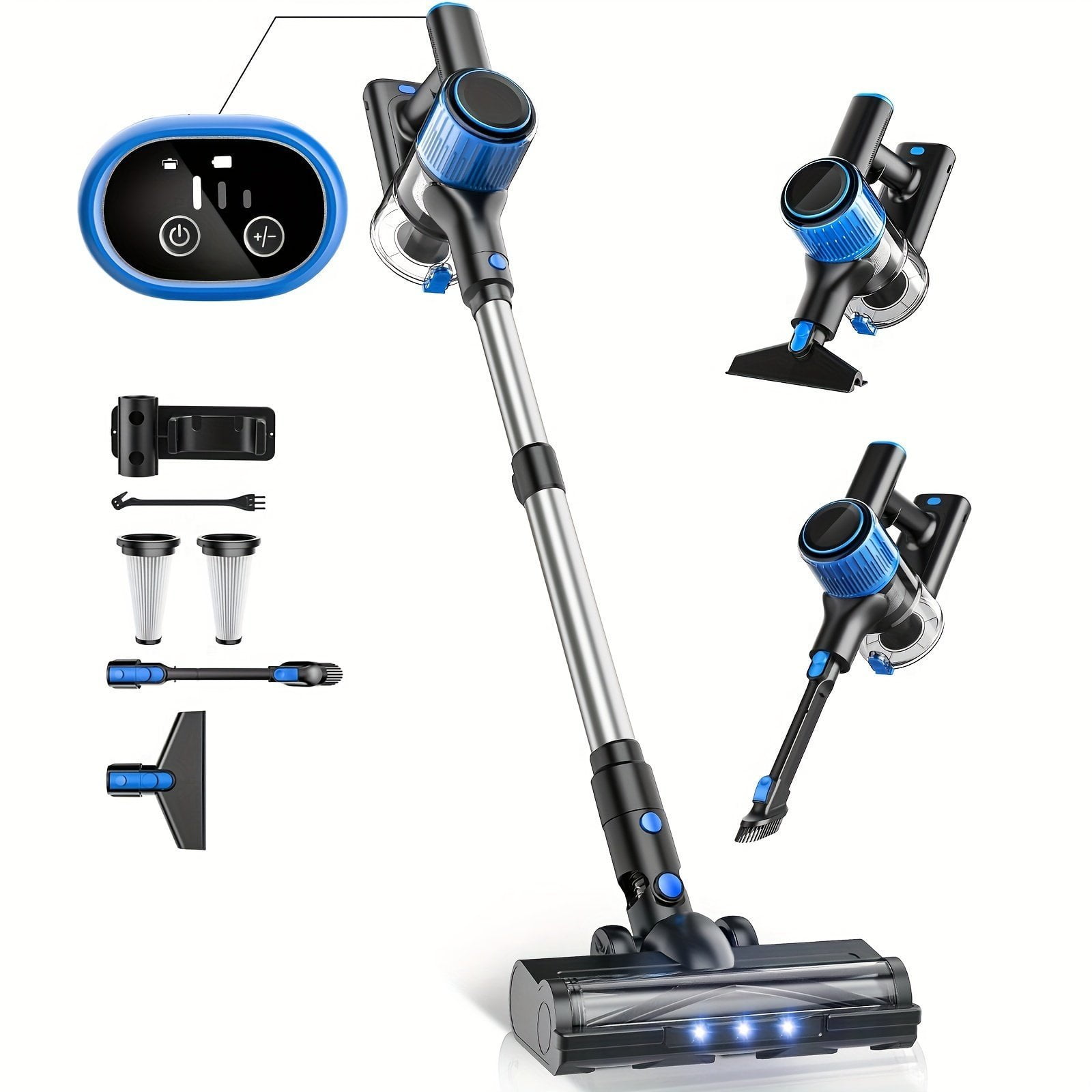 1629253c-5a7e-4223-9054-418102e06ff8.jpg 1pc. Cordless Vacuum Cleaner. Powerful Suction Stick Vacuum With LED Display. 3 Suction Modes. Anti-Tangle Lightweight Vacuum Cleaner For Home. Hardwood Floor. Carpets. Pet Hair - Image 1