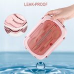 1pc 33.81 oz Lunch Box With Tableware For Office Workers. Square Divided Microwave Oven Bento Box. Leakproof Food Container. Hand Wash. For back to school. class. college. school supplies. kitchen organizers and storage. kitchen accessories - Image 7