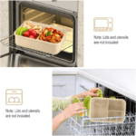 1pc 33.81 oz Lunch Box With Tableware For Office Workers. Square Divided Microwave Oven Bento Box. Leakproof Food Container. Hand Wash. For back to school. class. college. school supplies. kitchen organizers and storage. kitchen accessories - Image 8