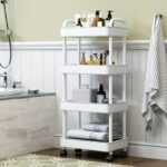 1pc Small Stroller Rack. Kitchen Floor Storage Rack. Living Room Bedroom Bedside Multi-layer Storage Rack With Wheels. Snack Car - Image 9