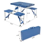 🔥Clearance Price $5.69🔥Foldable Picnic Table Suitcase w/4 Seats Umbrella Hole Chairs Set - Image 3