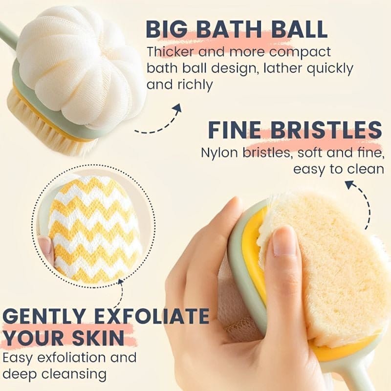 27e1db5b812fe7420c40c9710e8474893024348c.jpeg 🔥HOT SALE -Double-sided Soft Nylon Shower Brush - Image 1