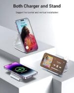Wireless Charger. Magnetic Foldable 3 in 1 Mag-Safe Charger. Fast Travel Wireless Charging Station for iPhone 15/14/13/12/ Series.for iWatch.for AirPods (Adapter Included) - Image 3