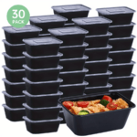30u002F50pcs. 26oz Plastic Black Boxs With Lids. Rectangular Food Storage Containers With Covers. BPA Free. Stackable Leakproof Bento Boxes. Microwaveable Safe Food Containers. Kitchen Gadgets. Kitchen Accessories. Home Kitchen Items - Image 7