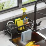 1pc Sink Caddy. Sponge Drain Rack With Dishcloth Holder. Stainless Steel Sink Storage Rack For Sponge Dish Soap Dishcloth Brushes Rags. Kitchen Countertop Organizer. Kitchen Accessories - Image 4