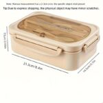 1pc 33.81 oz Lunch Box With Tableware For Office Workers. Square Divided Microwave Oven Bento Box. Leakproof Food Container. Hand Wash. For back to school. class. college. school supplies. kitchen organizers and storage. kitchen accessories - Image 5
