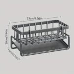 1pc Sink Caddy. Sponge Drain Rack With Dishcloth Holder. Stainless Steel Sink Storage Rack For Sponge Dish Soap Dishcloth Brushes Rags. Kitchen Countertop Organizer. Kitchen Accessories - Image 3
