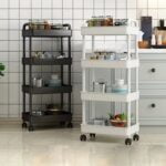 1pc Small Stroller Rack. Kitchen Floor Storage Rack. Living Room Bedroom Bedside Multi-layer Storage Rack With Wheels. Snack Car - Image 2