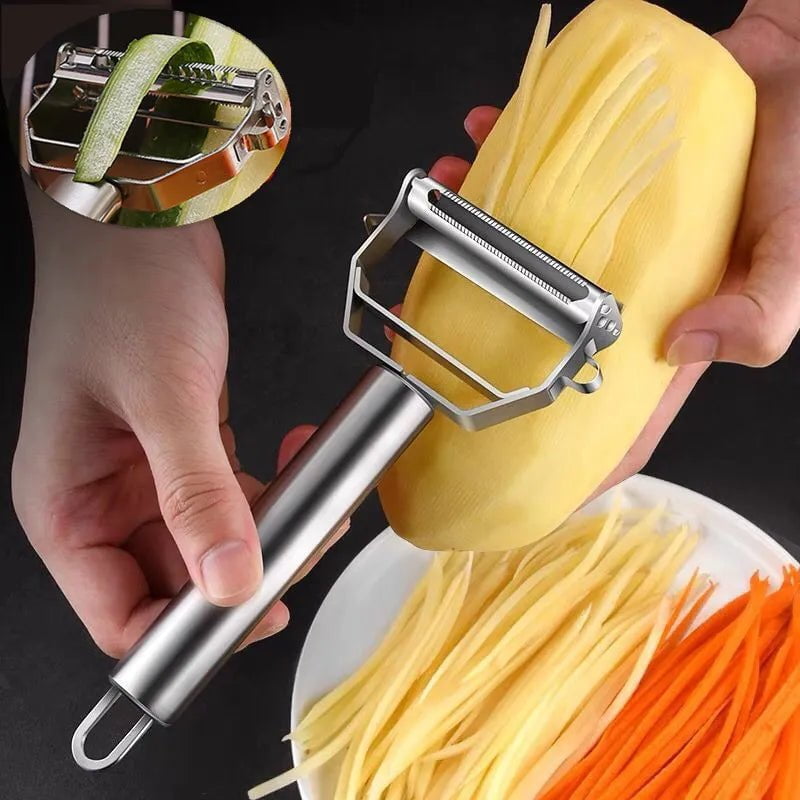 Kitchen-Vegetable-Peeler-Stainless-Steel-Melon-Planer-Double-Head-Peeler-Household-Multiple-Function-Fruit-And-Vegetable.jpg Multiple-Function Peeler - Image 1