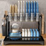 1 Set Dish Rack. 2 Tier Dish Drying Rack. Rustproof Kitchen Dish Drying Rack With Drainboard And Utensil Holder For Kitchen Countertop. Kitchen Accessories - Image 2