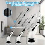 1set. IAGREEA Electric Cleaning Brush. Rotary Floor Scrubber. Electric Rotary Scrubber. Replaceable 6 Brush Heads And Adjustable Extension Handle. 360 Cordless Cleaning Brush For Bathroom. Bathtub. Tiles. USB-C Charging Line Rotary Cleaning Brush - Image 2