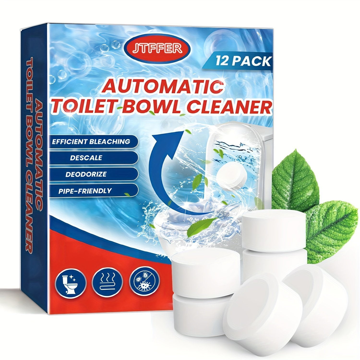 b6b06e8fa96ecdc6d5a77a793586a209.jpg 12pcsu002Fbox. Upgrade Toilet Bowl Cleaner Tablet. Automatic Toilet Bowl Cleaners With Bleach. Durable Toilet Tank Cleaners With Sustained-Release Technology. Household Toilet Cleaners With Easy Operation. Cleaning Supplies. Cleaning Tool - Image 1