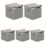 5u002F10u002F20pcs Kitchen Towel. Ultra-fine Fiber Light Gray Cleaning Cloth Set. Absorbent. Soft And Stain-removing Cloth. For Cleaning Glass. Cooking Bench. Pot. Bowl. Water Tap. Lampblack Machine - Image 6