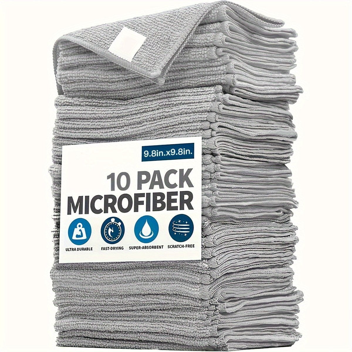 c3cf47a6feb284a99aecc68e7a7af8ce.jpg 5u002F10u002F20pcs Kitchen Towel. Ultra-fine Fiber Light Gray Cleaning Cloth Set. Absorbent. Soft And Stain-removing Cloth. For Cleaning Glass. Cooking Bench. Pot. Bowl. Water Tap. Lampblack Machine - Image 1