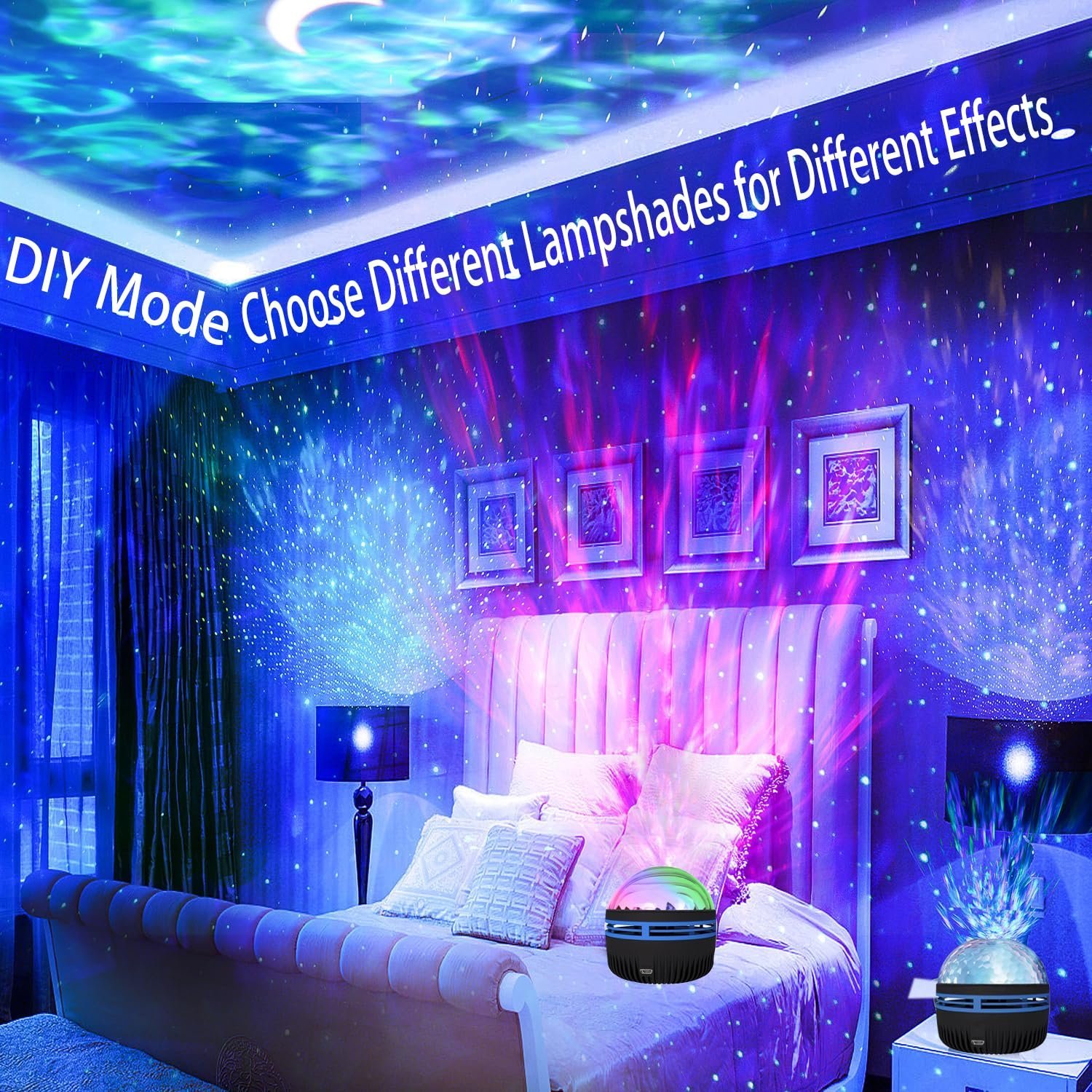 d7c2861f04ea98a76ff6a42dd1a80cfc31ff28e0.jpeg 2 in 1 Northern Lights and Ocean Wave Projector with 14 Light Effects for Bedroom. Game Rooms. Home Theater. Birthday. Party - Image 1