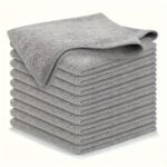 5u002F10u002F20pcs Kitchen Towel. Ultra-fine Fiber Light Gray Cleaning Cloth Set. Absorbent. Soft And Stain-removing Cloth. For Cleaning Glass. Cooking Bench. Pot. Bowl. Water Tap. Lampblack Machine - Image 2