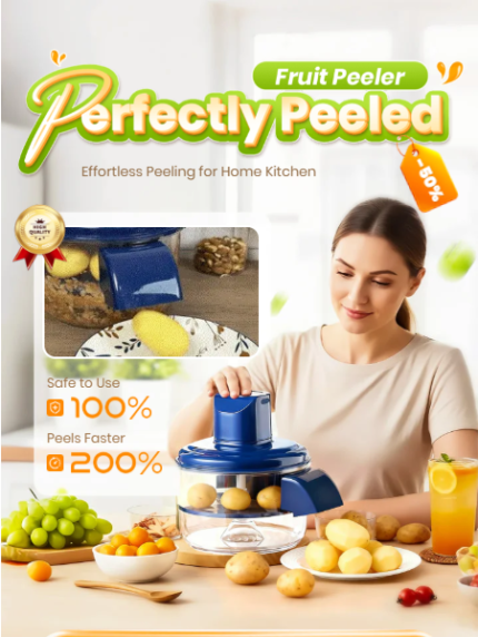 Easy Peeling Automatic Fruit Peeler The One-Touch Fruit & Vegetable Peeler. Effortless. Fast.