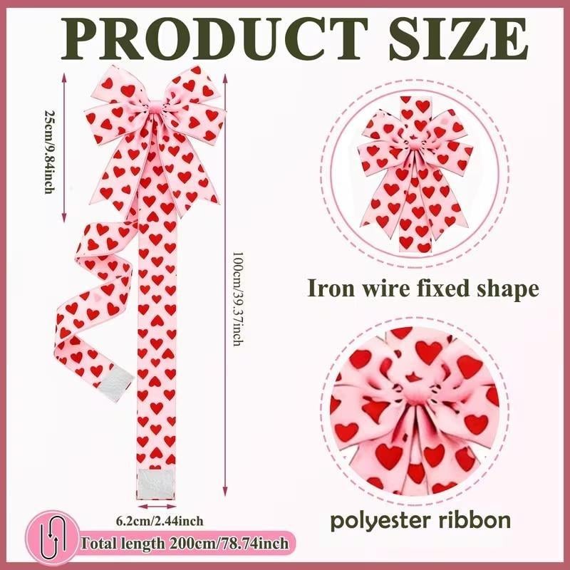 37061d287cca4fa9b7b6f210bc79830d2cc30a7e-1000 🎀Valentine's Day Pink Heart Large Bow Decoration - Image 1